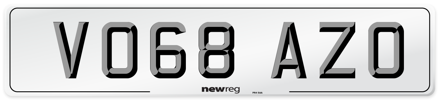 VO68 AZO Number Plate from New Reg